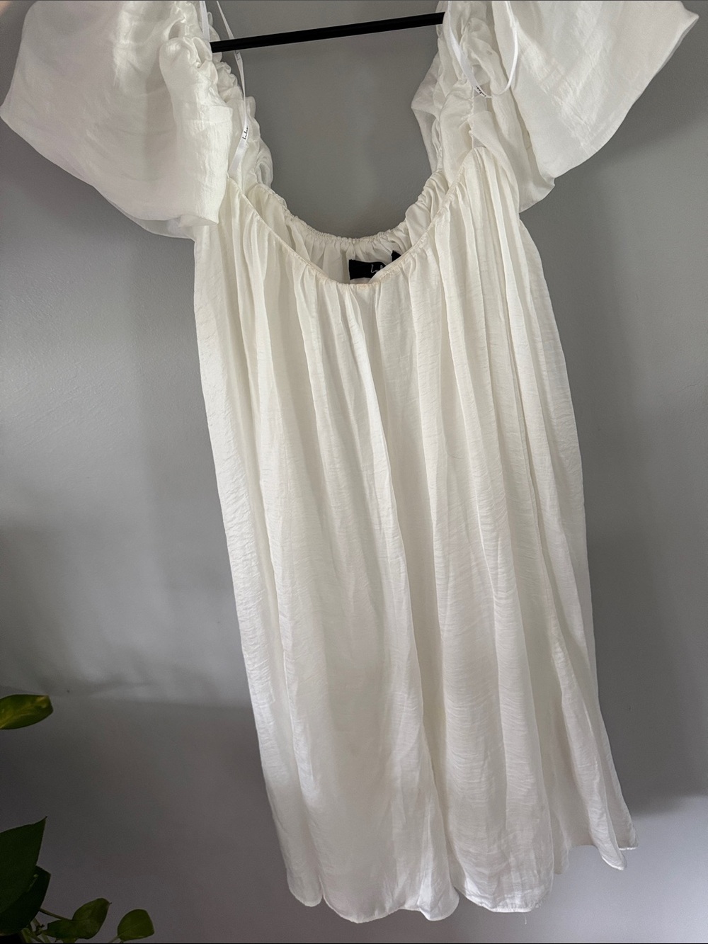 Lulu's White Ruffled Sleeve Mini Dress